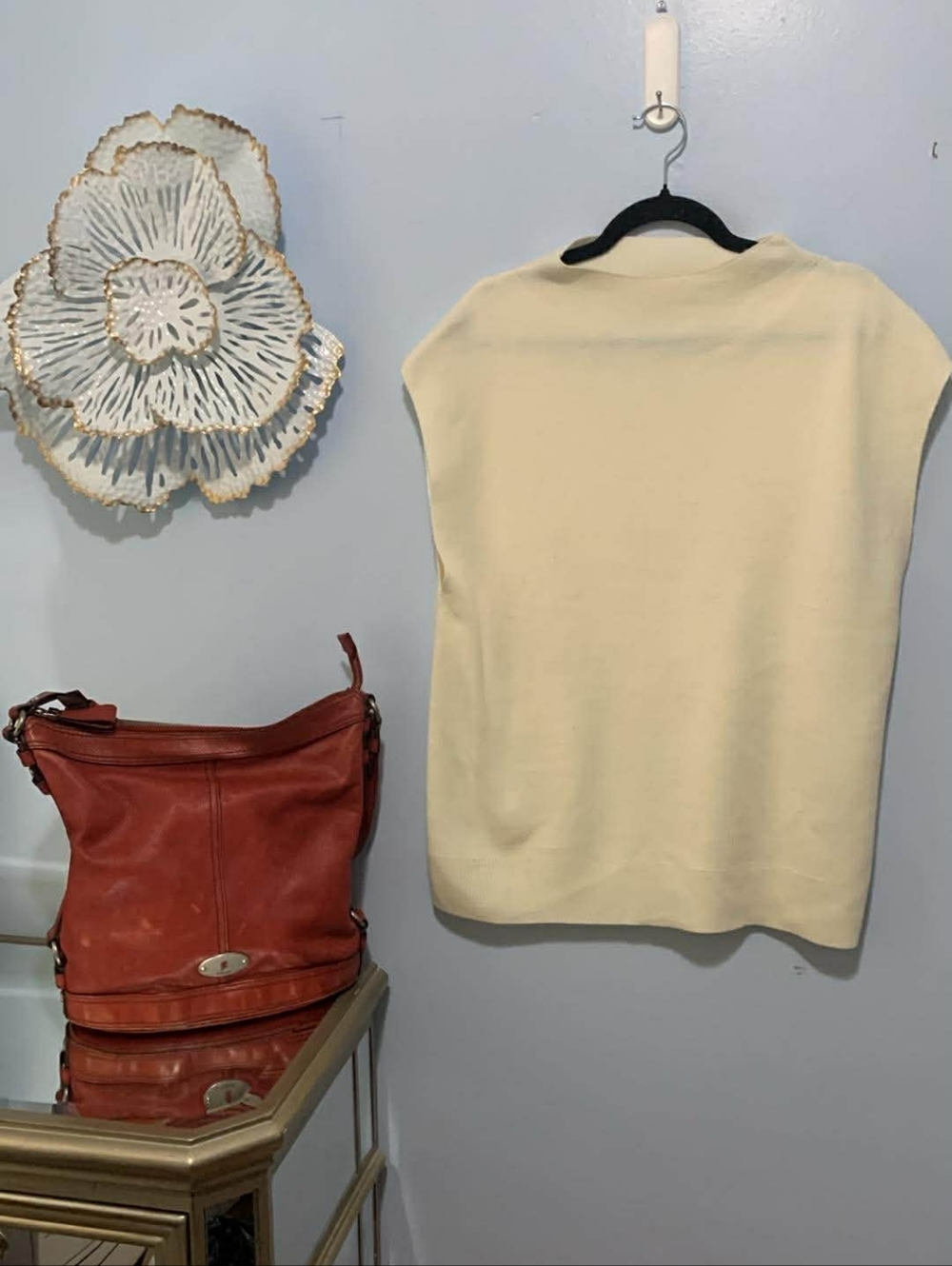 Rickis Cream Sleeveless Knit Top